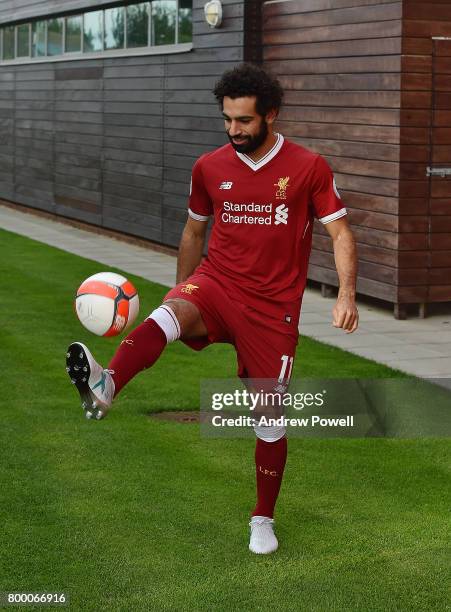 Mohamed Salah new signing for Liverpool at Melwood Training Ground on June 22, 2017 in Liverpool, England.