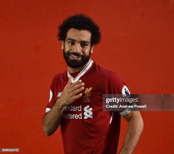 Mohamed Salah new signing for Liverpool at Melwood Training Ground on June 22, 2017 in Liverpool, England.