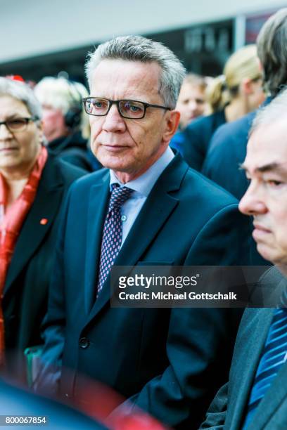 Portrait of German Interior Minister Thomas de Maiziere during his visit to the police station of German Bundespolizei or Federal Police at Berlin...