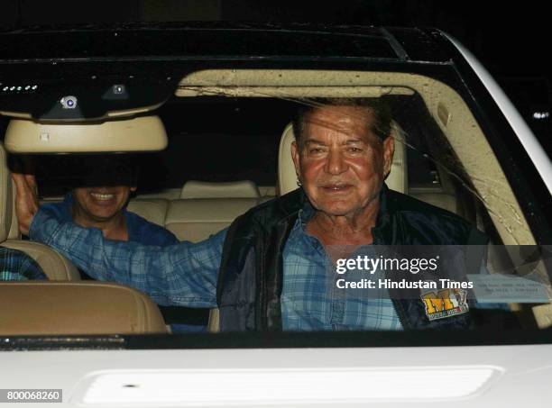 Bollywood actor and screenwriter Salim Khan during the special screening of movie Tubelight at Yashraj Studio, Andheri, on June 20, 2017 in Mumbai,...