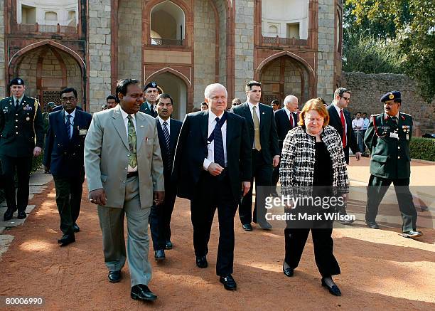 Secretary of Defense Robert Gates and his wife Becky visit the ancient Humayan?s Tomb on the first day of a two day stop, February 26, 2008 in New...