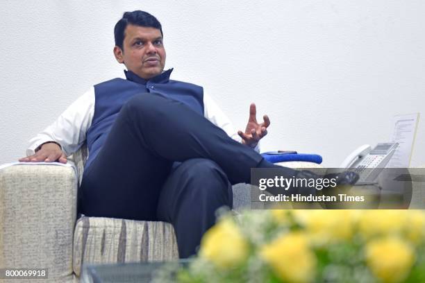 Devendra 35 Interview Of Maharashtra Chief Minister Devendra Fadnavis Stock ...