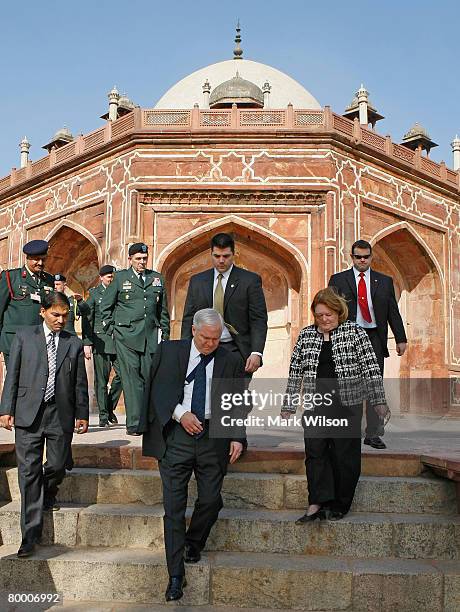 Secretary of Defense Robert Gates and his wife Becky visit the ancient Humayan?s Tomb on the first day of a two day stop, February 26, 2008 in New...