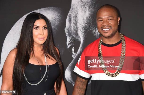 Rapper Xzibit and wife Krista Joiner attend the premiere of HBO's 'The Defiant Ones' at Paramount Theatre on June 22, 2017 in Hollywood, California.