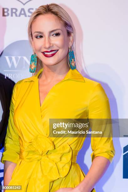 Claudia Leitte poses before a benefit auction at Hotel Unique on June 22, 2017 in Sao Paulo, Brazil.