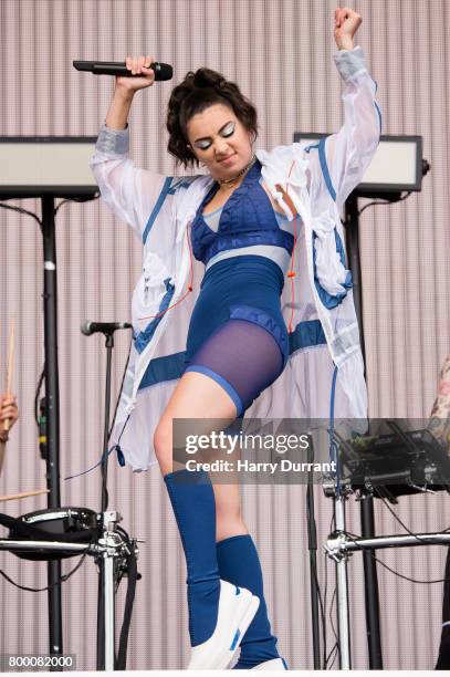 Charli XCX performs on The Other Stage on day 2 of the Glastonbury Festival 2017 at Worthy Farm, Pilton on June 23, 2017 in Glastonbury, England.