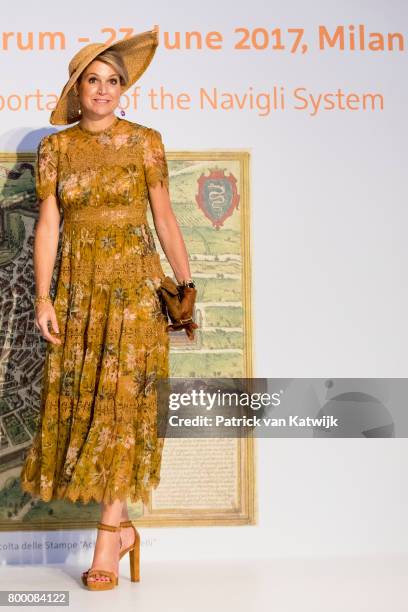 Queen Maxima of The Netherlands visits the Design Museum Triennale where they learnt about cultural heritage, water and and fashion during the fourth...