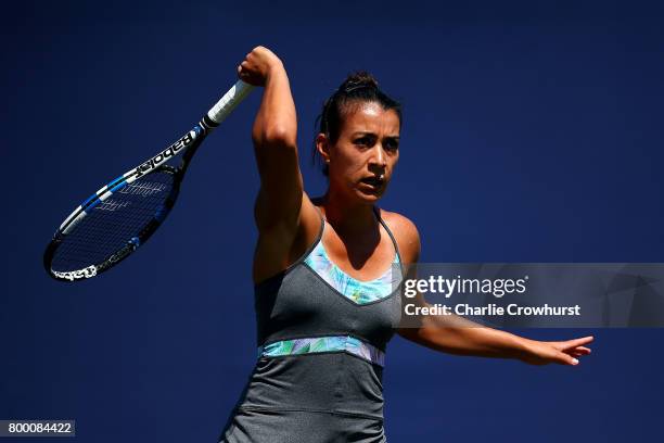 Veronica Cepede Royg of Paraguay in action during her women's qualifying match against Sara Errani of Italy during qualifying on day one of the Aegon...