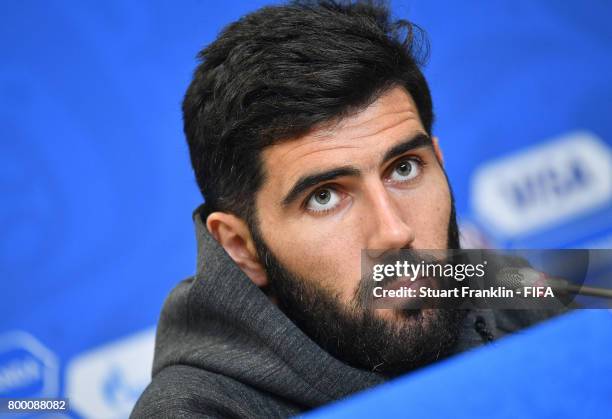 Luis Neto talks to the media during a press conference of the Portugal national football team on June 23, 2017 in Saint Petersburg, Russia.