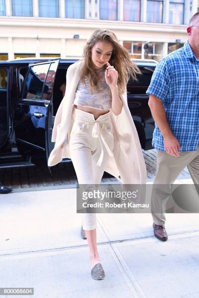 Gigi Hadid seen out in Manhattan on June 22, 2017 in New York City.