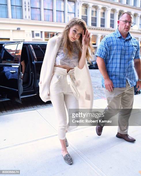 Gigi Hadid seen out in Manhattan on June 22, 2017 in New York City.