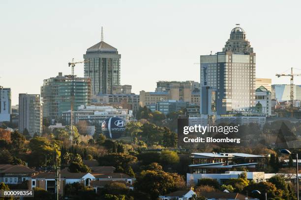 Buildings stand in the Central Business District on the city skyline of Johannesburg, South Africa, on Thursday, June 22, 2017. South Africas...