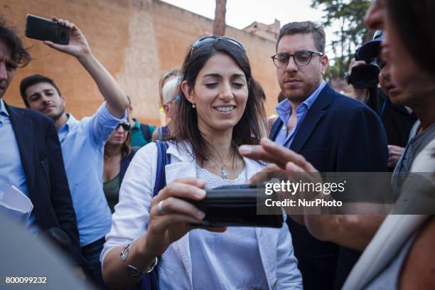 The Mayor of Rome Virginia Raggi inaugurates the new Refreshment Point of Fori Imperiali Tourist Information Point and presents the tourism data in...