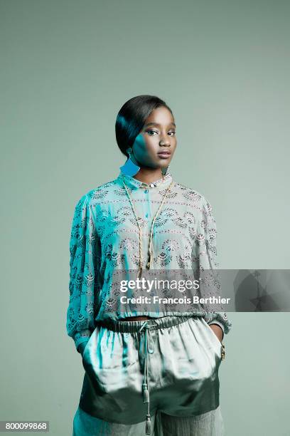 Actress Karidja Touré is photographed for Plugged Magazine on May 5, 2017 in Paris, France. PUBLISHED IMAGE.