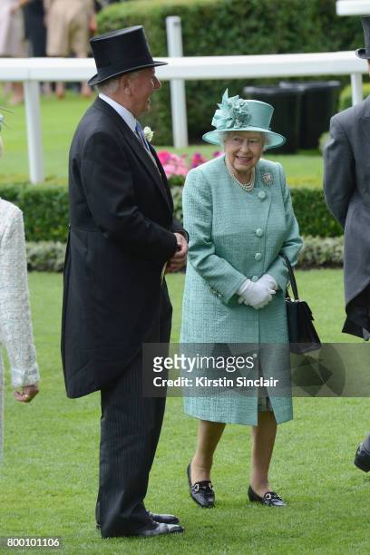 Captain David Bowes-Lyon and Queen Elizabeth II attend day 4 of Royal Ascot 2017 at Ascot Racecourse on June 23, 2017 in Ascot, England.