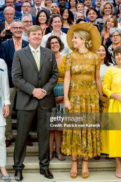 King Willem-Alexander of The Netherlands and Queen Maxima of The Netherlands visit the Design Museum Triennale where the King and the Queen get...