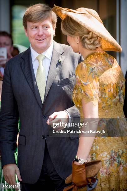 King Willem-Alexander of The Netherlands and Queen Maxima of The Netherlands visit the Design Museum Triennale where the King and the Queen get...