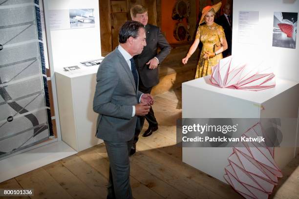 King Willem-Alexander of The Netherlands and Queen Maxima of The Netherlands visit the Design Museum Triennale where the King and the Queen get...