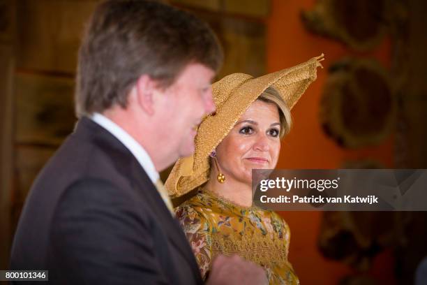 King Willem-Alexander of The Netherlands and Queen Maxima of The Netherlands visit the Design Museum Triennale where the King and the Queen get...