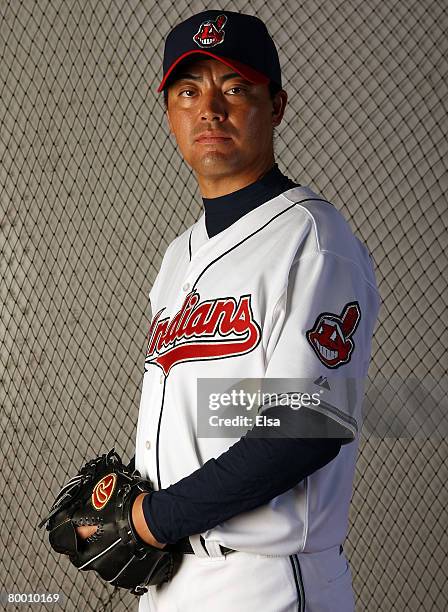 Masa Kobayashi of the Cleveland Indians poses during Photo Day on February 26, 2008 at Chain O' Lakes in Winter Haven, Florida.