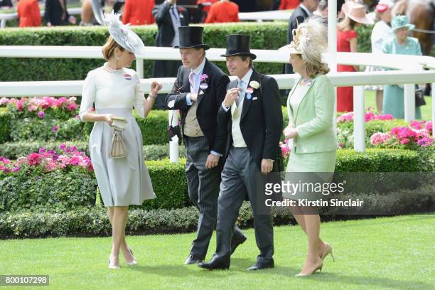 Lady Carolyn Warren, The Hon Peter Stanley, Mr John Warren and The Hon Mrs Stanley attend day 4 of Royal Ascot 2017 at Ascot Racecourse on June 23,...