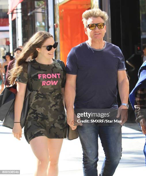 Gordon Ramsay and daughter are seen on June 22, 2017 in Los Angeles, California.