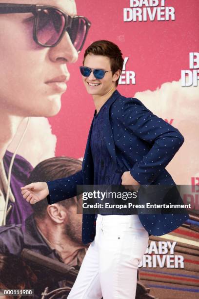 Actor Ansel Elgort attends 'Baby Driver' photocall at Villa Magna hotel on June 23, 2017 in Madrid, Spain.