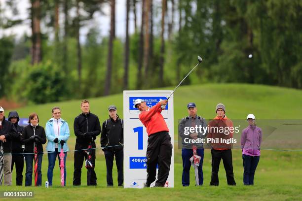 Santiago Luna of Spain in action during the final round of the European Tour Properties Senior Classic played at Linna Golf on June 23, 2017 in...