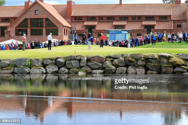 Tim Thelen of United States in action during the final round of the European Tour Properties Senior Classic played at Linna Golf on June 23, 2017 in...