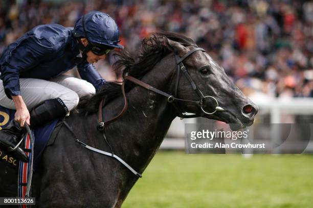Ryan Moore riding Caravaggio win The Commonwelth Cup on day 4 of Royal Ascot at Ascot Racecourse on June 23, 2017 in Ascot, England.