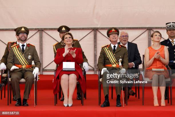 Prince Guillaume of Luxembourg, Grand Duchess Maria Teresa of Luxembourg, Grand Duke Henri of Luxembourg and Princess Stephanie attend National Day...