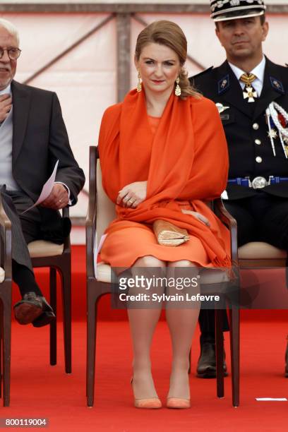 Princess Stephanie of Luxembourg attend National Day parade on June 23, 2017 in Luxembourg, Luxembourg.