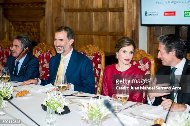 King Felipe VI of Spain and Queen Letizia of Spain attend the Join 'Coworking santander' Programme on June 23, 2017 in Santander, Spain.