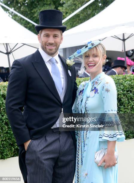 Chris Robshaw and Camilla Kerslake attend day 4 of Royal Ascot at Ascot Racecourse on June 23, 2017 in Ascot, England.