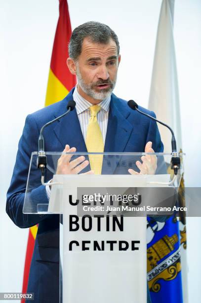 King Felipe VI of Spain attend the Inaugurate Botin Center on June 23, 2017 in Santander, Spain.