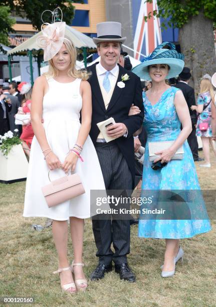 Isabella Archard, Julian Archard and Emma Samms attend day 4 of Royal Ascot at Ascot Racecourse on June 23, 2017 in Ascot, England.