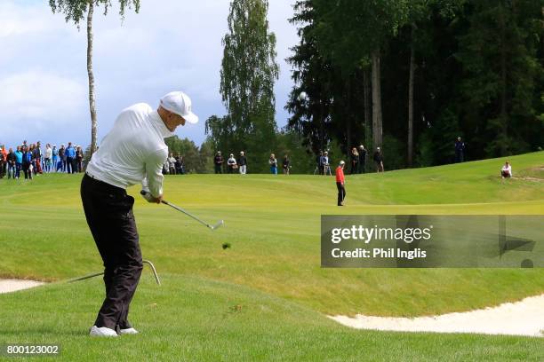 Andre Bossert of Switzerland in action during the final round of the European Tour Properties Senior Classic played at Linna Golf on June 23, 2017 in...