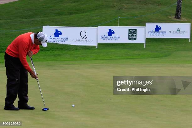 Santiago Luna of Spain in action during the final round of the European Tour Properties Senior Classic played at Linna Golf on June 23, 2017 in...