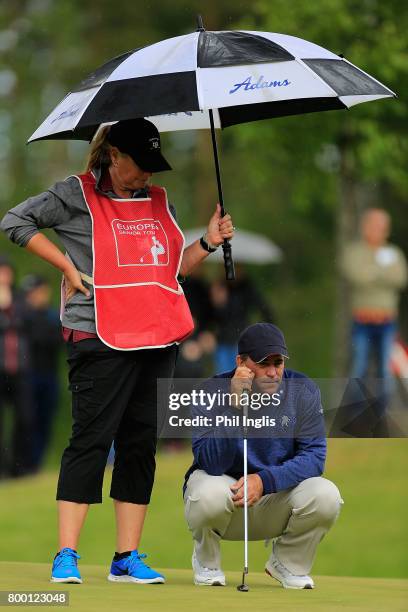 Tim Thelen of United States in action during the final round of the European Tour Properties Senior Classic played at Linna Golf on June 23, 2017 in...