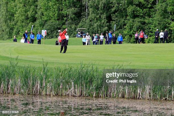 Santiago Luna of Spain in action during the final round of the European Tour Properties Senior Classic played at Linna Golf on June 23, 2017 in...