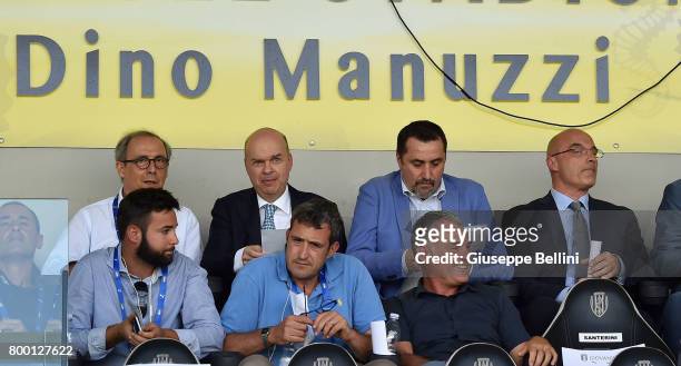 Marco Fassone and Massimiliano Mirabelli of AC Milan prior the U16 Serie A Final match between AS Roma and AC Milan on June 23, 2017 in Cesena, Italy.