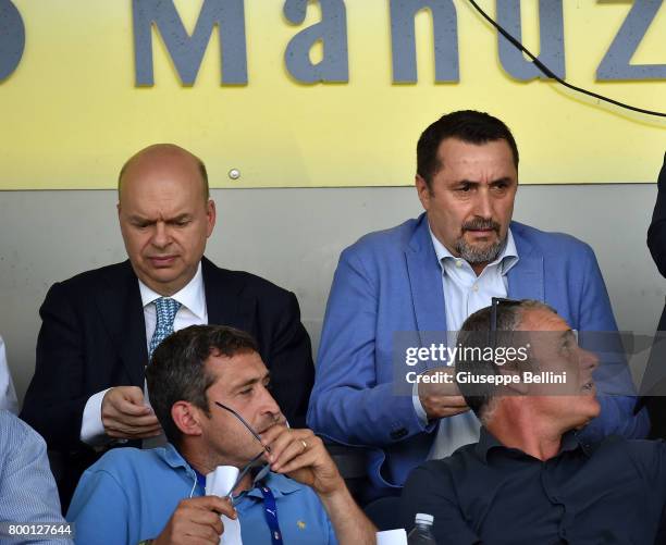 Marco Fassone and Massimiliano Mirabelli of AC Milan prior the U16 Serie A Final match between AS Roma and AC Milan on June 23, 2017 in Cesena, Italy.