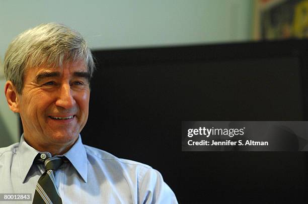 Actors Sam Waterson and Linus Roache are photographed on the set of Law and Order at Chelsea Piers.