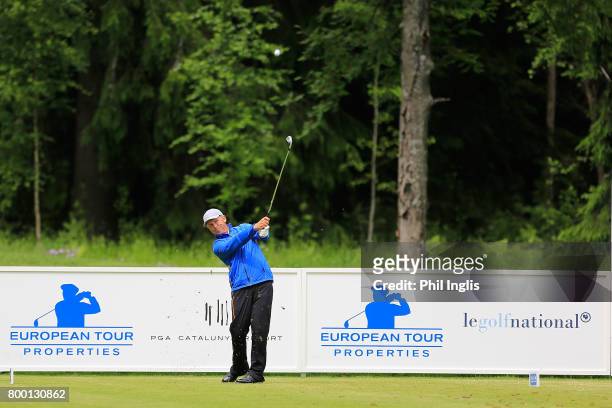 Magnus P Atlevi of Sweden in action during the final round of the European Tour Properties Senior Classic played at Linna Golf on June 23, 2017 in...