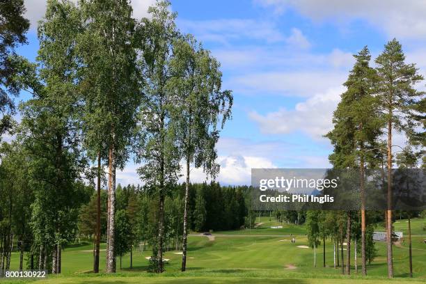 General view of the 11th hole during the final round of the European Tour Properties Senior Classic played at Linna Golf on June 23, 2017 in Harviala...