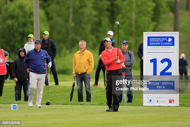 Santiago Luna of Spain in action during the final round of the European Tour Properties Senior Classic played at Linna Golf on June 23, 2017 in...