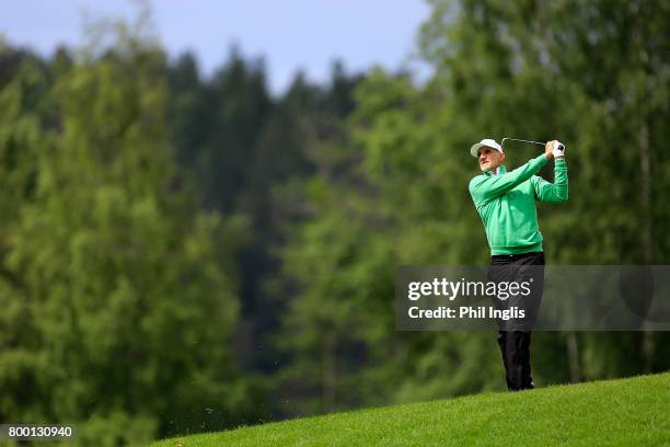 Andre Bossert of Switzerland in action during the final round of the European Tour Properties Senior Classic played at Linna Golf on June 23, 2017 in...