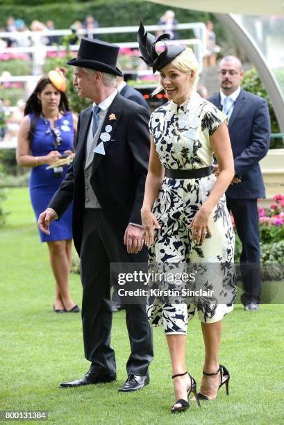 Phillip Schofield and Holly Willoughby attend day 4 of Royal Ascot at Ascot Racecourse on June 23, 2017 in Ascot, England.