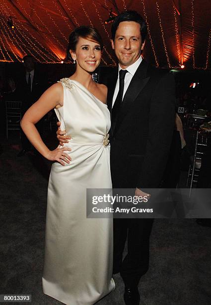 Actress Jennifer Love Hewitt and actor Ross McCall attend The Envelope Please Oscar Viewing Party to Benefit APLA on February 24, 2008 in West...