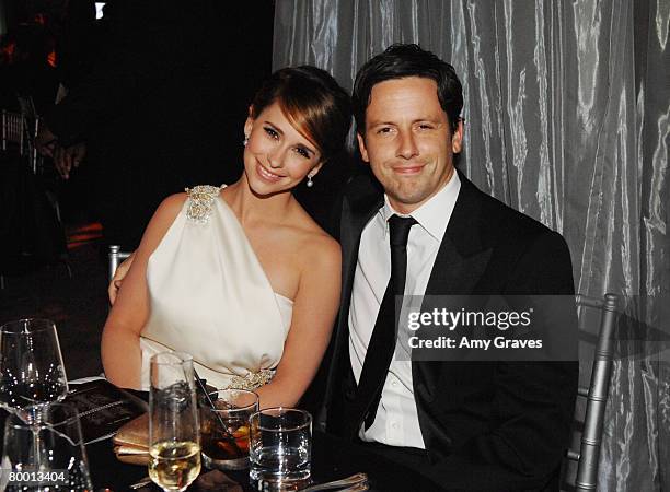 Actress Jennifer Love Hewitt and actor Ross McCall attend The Envelope Please Oscar Viewing Party to Benefit APLA on February 24, 2008 in West...